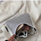 Retro Armpit Shoulder Bags Female Bright Diamond Handbags