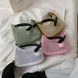 Retro Armpit Shoulder Bags Female Bright Diamond Handbags