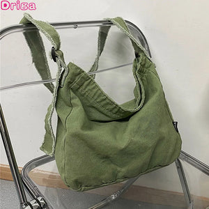 Women's Canvas Shoulder Messenger Bag, Large Capacity