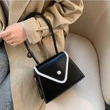 Solid Pu Leather Crossbody Bag Women Shoulder Bags Mini Square Purse Trapezoid
