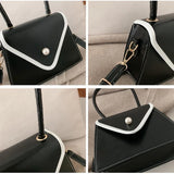 Solid Pu Leather Crossbody Bag Women Shoulder Bags Mini Square Purse Trapezoid