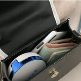 Solid Pu Leather Crossbody Bag Women Shoulder Bags Mini Square Purse Trapezoid