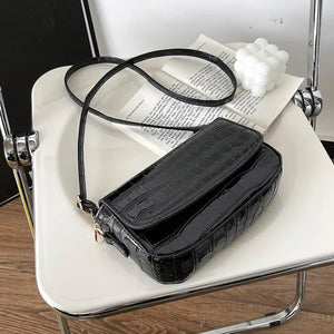 Square Shoulder Bags Women Temperament Handbags Stone Grain Messenger Bags