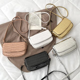 Square Shoulder Bags Women Temperament Handbags Stone Grain Messenger Bags
