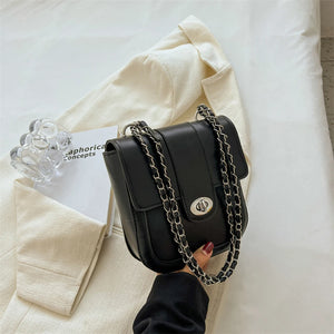 Texture Chain Square Shoulder Bags Female Messenger Bags Solid Casual B