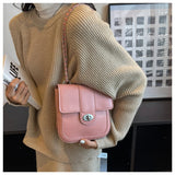Texture Chain Square Shoulder Bags Female Messenger Bags Solid Casual B