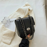 Texture Chain Square Shoulder Bags Female Messenger Bags Solid Casual B