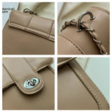 Texture Chain Square Shoulder Bags Female Messenger Bags Solid Casual B