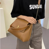 Textured Large Capacity Women Shoulder Bags Chain Tote Crossbody Bags