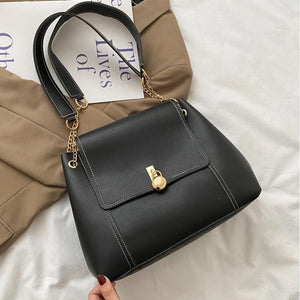 Textured Large Capacity Women Shoulder Bags Chain Tote Crossbody Bags