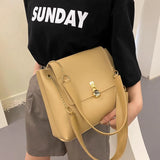 Textured Large Capacity Women Shoulder Bags Chain Tote Crossbody Bags