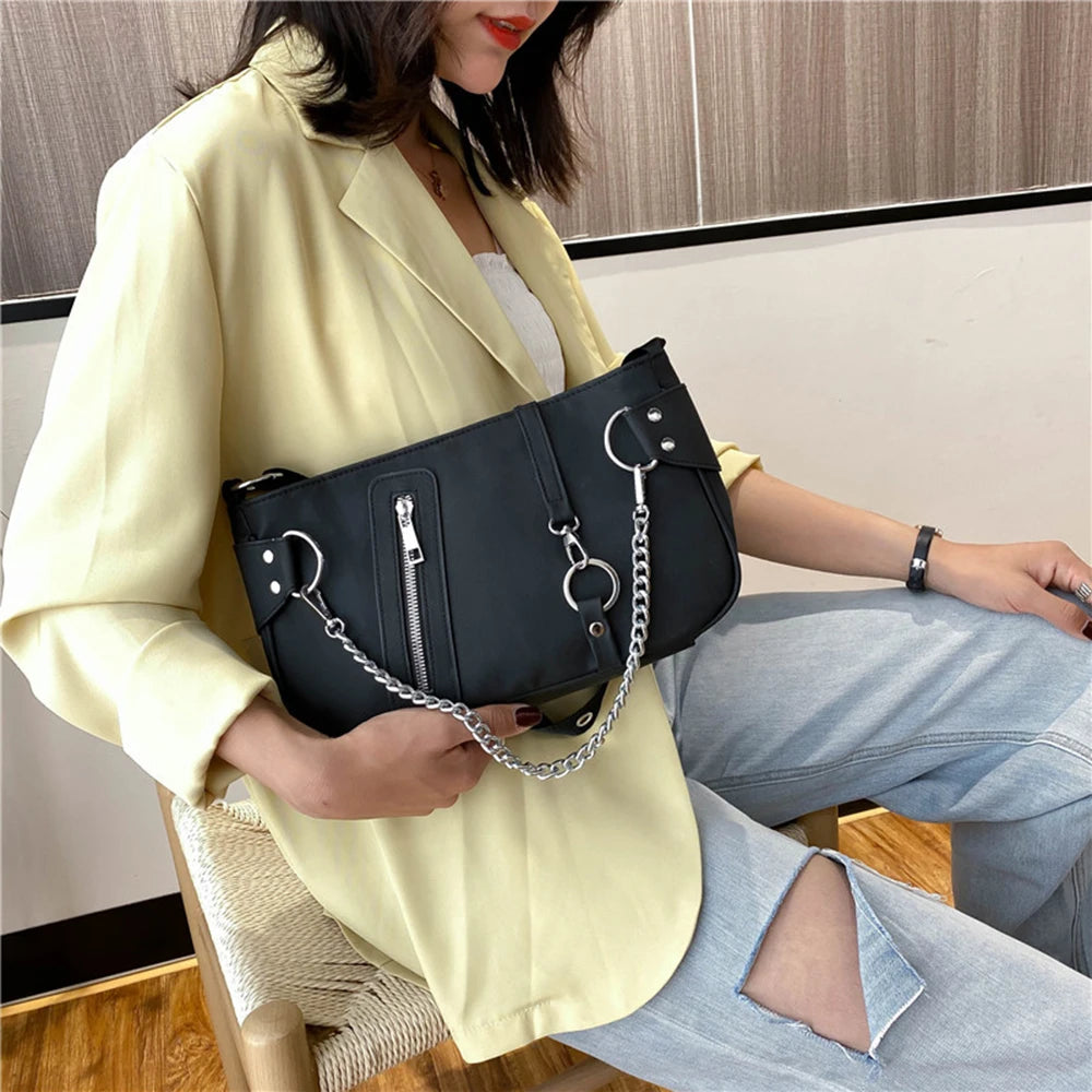 Vintage Women's Chain Handbag Square Bag Purse