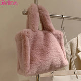 Winter Plush Shoulder Bag Soft Warm Handbag