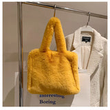 Winter Plush Shoulder Bag Soft Warm Handbag