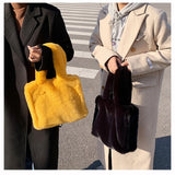 Winter Plush Shoulder Bag Soft Warm Handbag