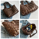 Winter Texture Handbags For Women Cotton Garment Tote Shoulder Bags