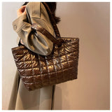 Winter Texture Handbags For Women Cotton Garment Tote Shoulder Bags