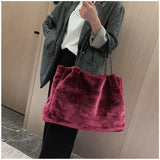 Winter Plush Shoulder Bag Soft Fur Large Capacity Purse