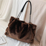 Winter Plush Shoulder Bag Soft Fur Large Capacity Purse