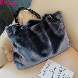 Winter Plush Shoulder Bag Soft Fur Large Capacity Purse