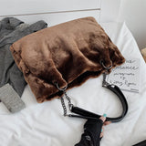 Winter Plush Shoulder Bag Soft Fur Large Capacity Purse