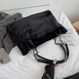 Winter Plush Shoulder Bag Soft Fur Large Capacity Purse
