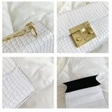 Crocodile Pattern Shoulder Bag Sweet Chain Crossbody Armpit Bag