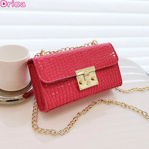 Crocodile Pattern Shoulder Bag Sweet Chain Crossbody Armpit Bag