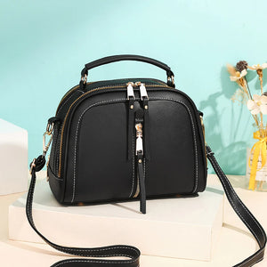 Women Contrast Handbags Pu Leather Square Shoulder Bags