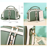 Women Contrast Handbags Pu Leather Square Shoulder Bags