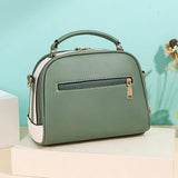 Women Contrast Handbags Pu Leather Square Shoulder Bags