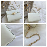 Vintage Chain Crossbody Bag Solid Texture Square Shoulder Bags