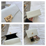 Vintage Chain Crossbody Bag Solid Texture Square Shoulder Bags