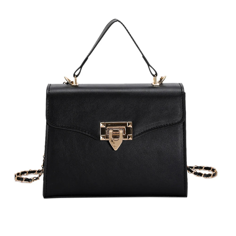 Vintage Chain Crossbody Bag Solid Texture Square Shoulder Bags