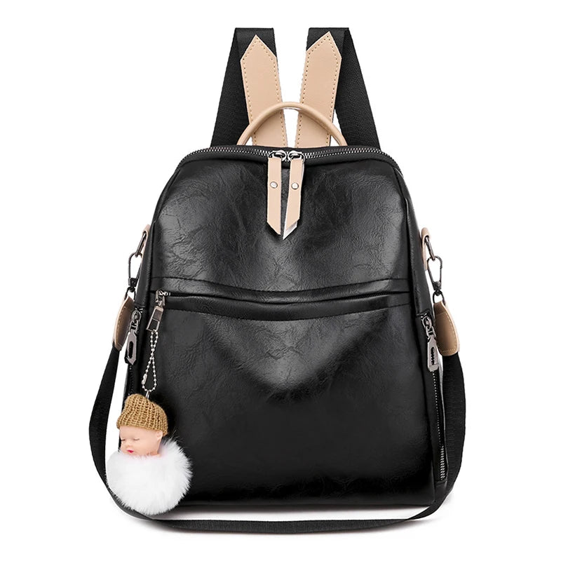 Women Leather Backpack Multifunction Travel Bags for Girls