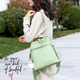 Women Leather Backpack Multifunction Travel Bags for Girls