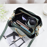Women Bucket Handbags Bow Chain Shoulder Bags Female Solid Messenger Bags