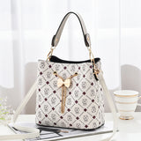 Women Bucket Handbags Bow Chain Shoulder Bags Female Solid Messenger Bags