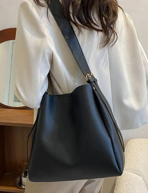 Women Bucket Handbags PU Leather Shoulder Bags Messenger Bags