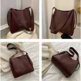 Women Bucket Handbags PU Leather Shoulder Bags Messenger Bags