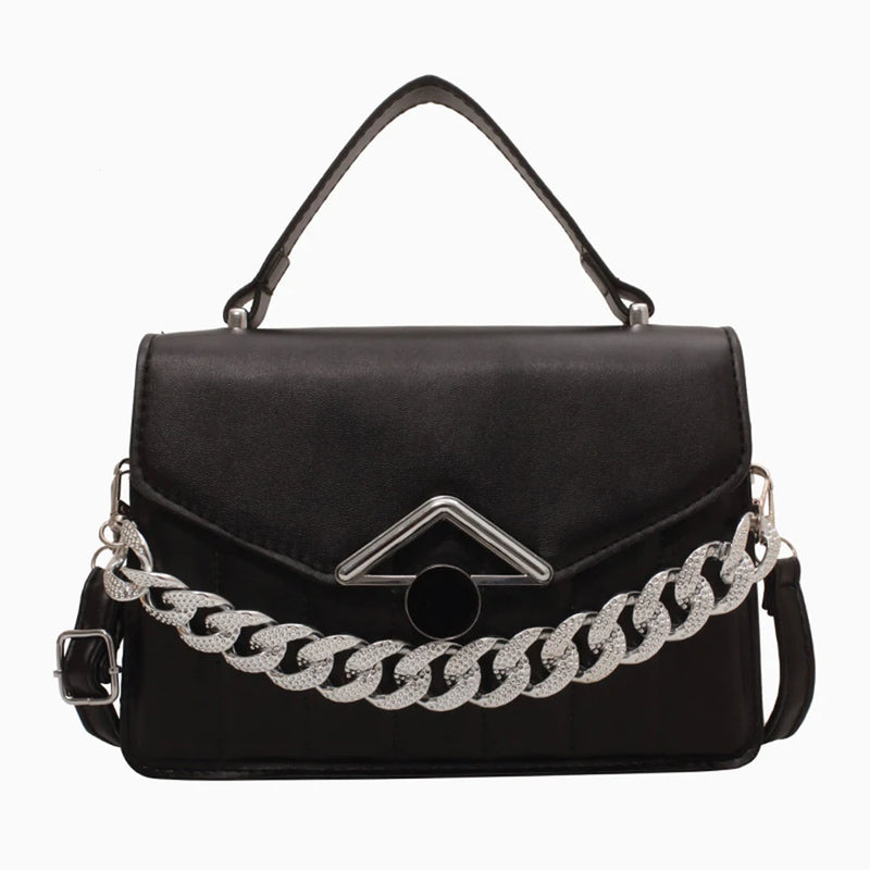 Women Messenger Bags Solid Chain Handbags Stripe Horizontal Square Shoulder Bags