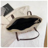 Canvas Letter Handbags Womens Shoulder Bags