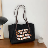 Canvas Letter Handbags Womens Shoulder Bags