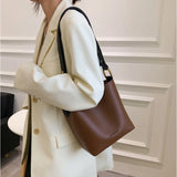 Women Pu Leather Shoulder Bags Bucket Crossbody Bags High Bags