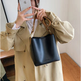 Women Pu Leather Shoulder Bags Bucket Crossbody Bags High Bags