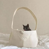 Canvas Messenger Bag for Women Shoulder Pet Dog Cat Backpack
