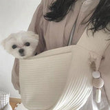 Canvas Messenger Bag for Women Shoulder Pet Dog Cat Backpack