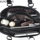3-Layer High Leather Handbag Purse Women Large Capacity Shoulder Crossbody Tote