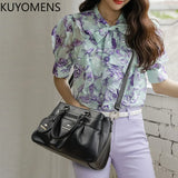 3-Layer High Leather Handbag Purse Women Large Capacity Shoulder Crossbody Tote