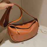 Wide Shoulder Strap Leather Shoulder Bag for Women